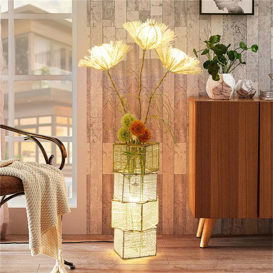Decorative Floor Lamp LED Rattan Standing Lights