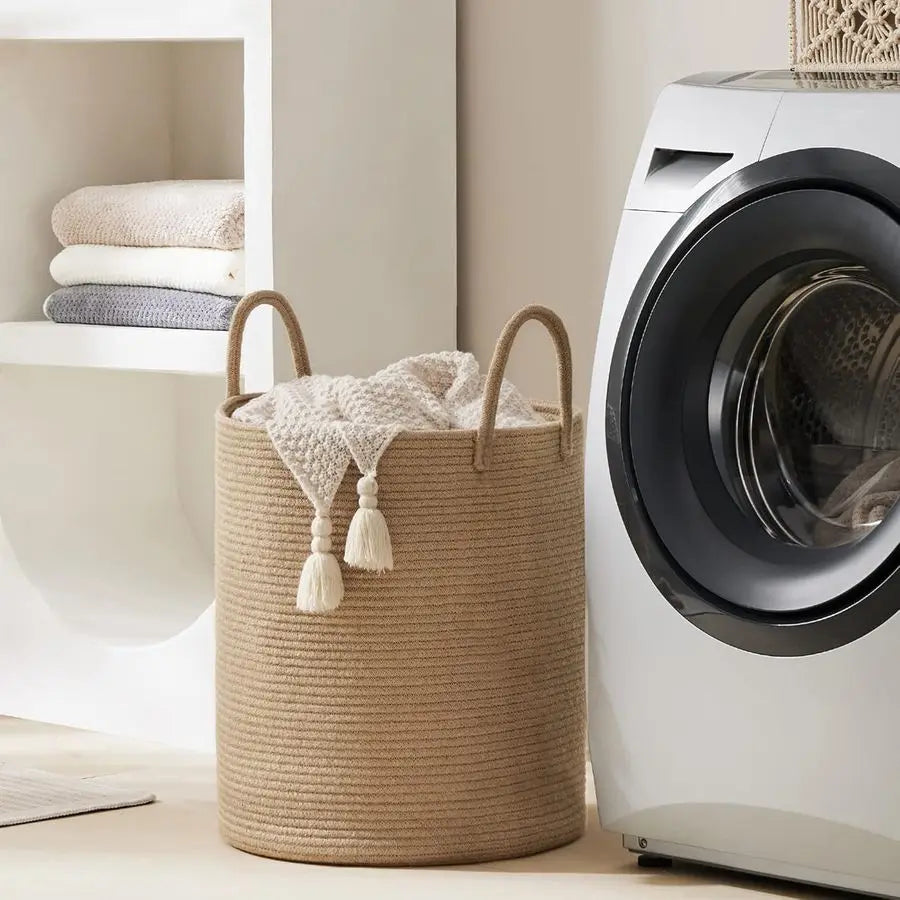 Rope Woven Laundry Hamper Basket