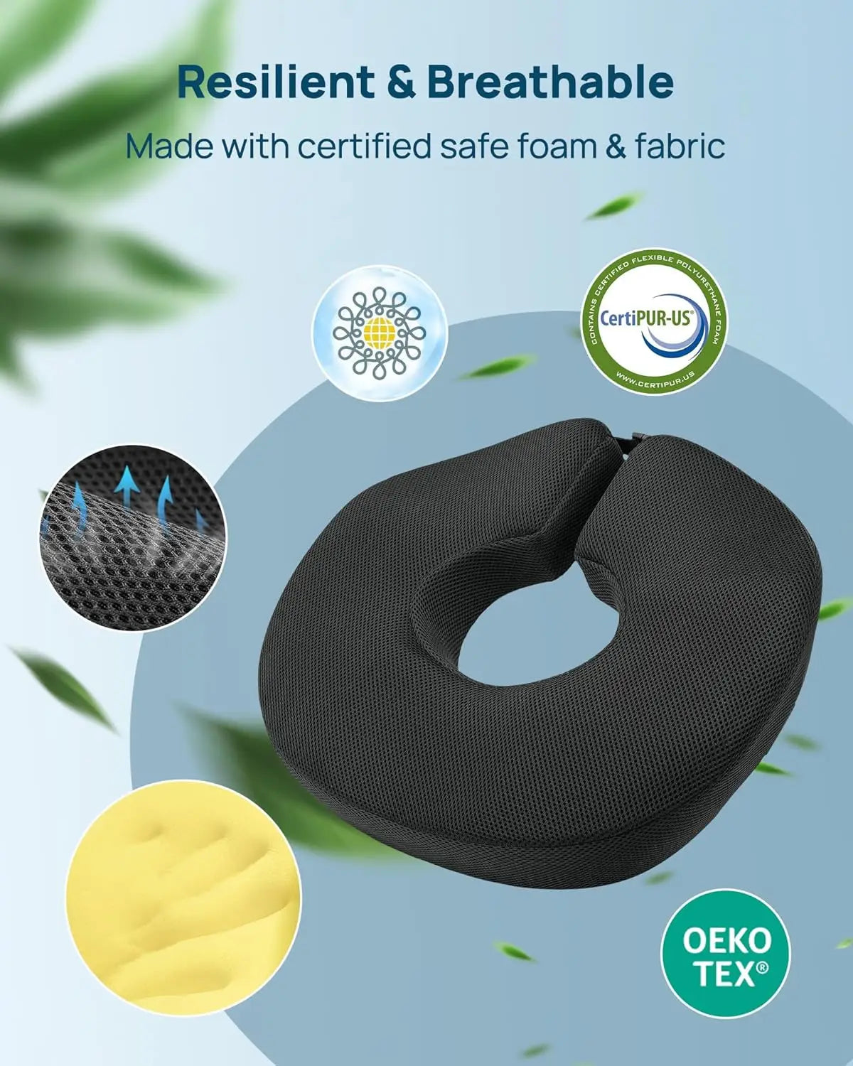 Memory Foam Pillow for Tailbone Pain Relief