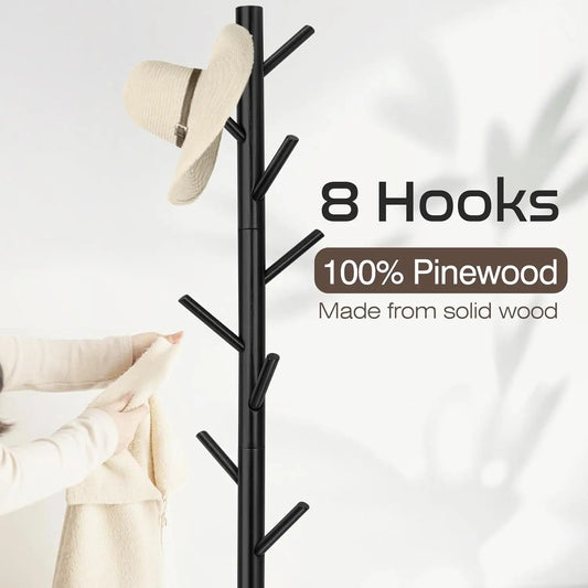Freestanding Coat Rack with 8 Hooks