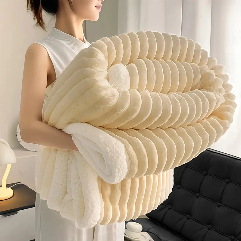1pc Weighted Sherpa Fleece Blanket