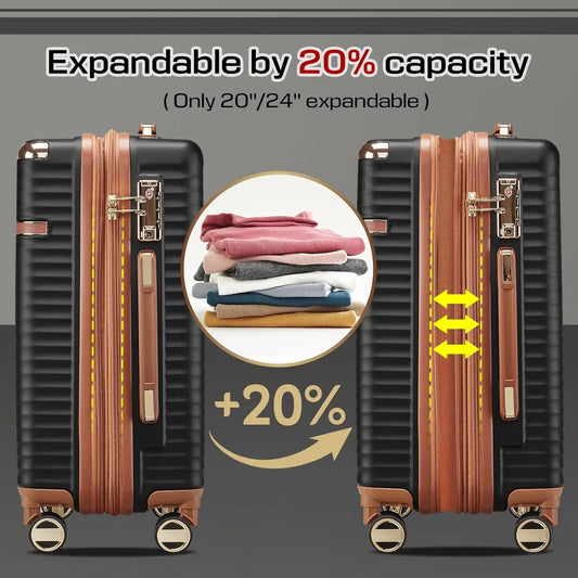 Expandable Hard Shell Luggage with Spinner Wheels