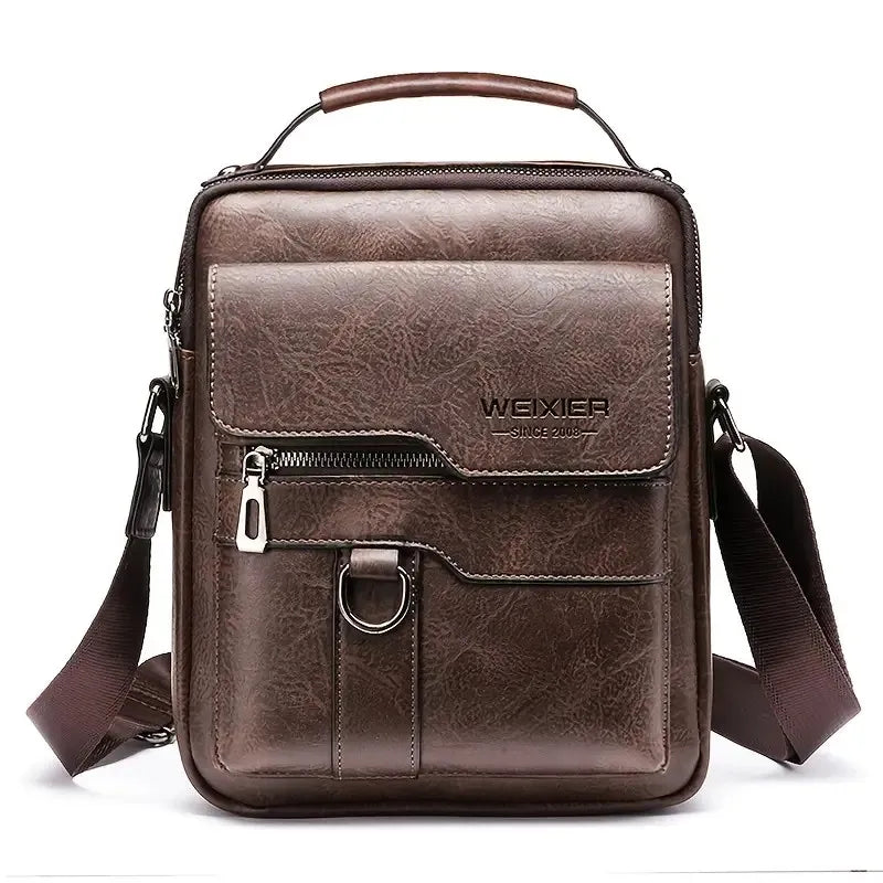 Men's Vintage PU Leather Crossbody Messenger Bag