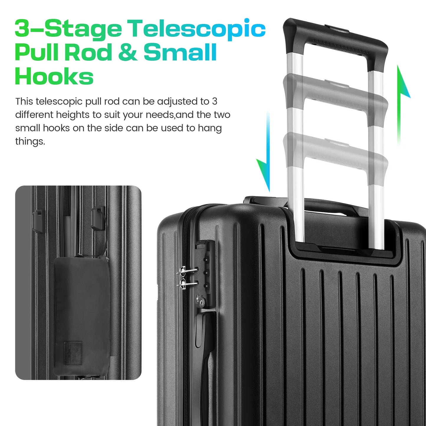 Expandable 5-Piece Luggage with Duffel Bag