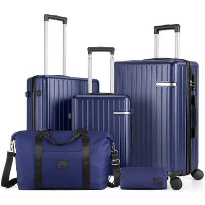 Expandable 5-Piece Luggage with Duffel Bag