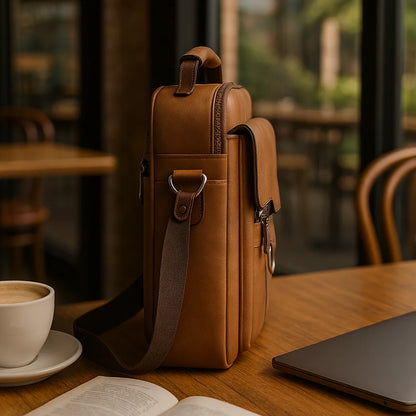 Men's Vintage PU Leather Crossbody Messenger Bag