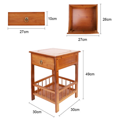 Bamboo Bedside Table with Drawer