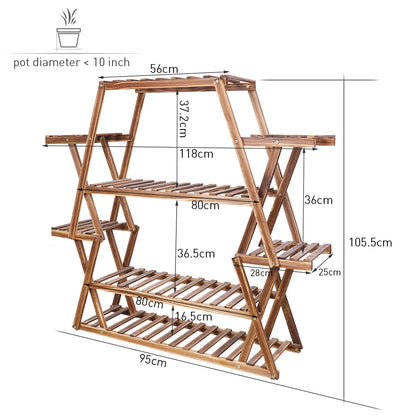 8 Tier Tall  Large Capacity Wood Plant Stand