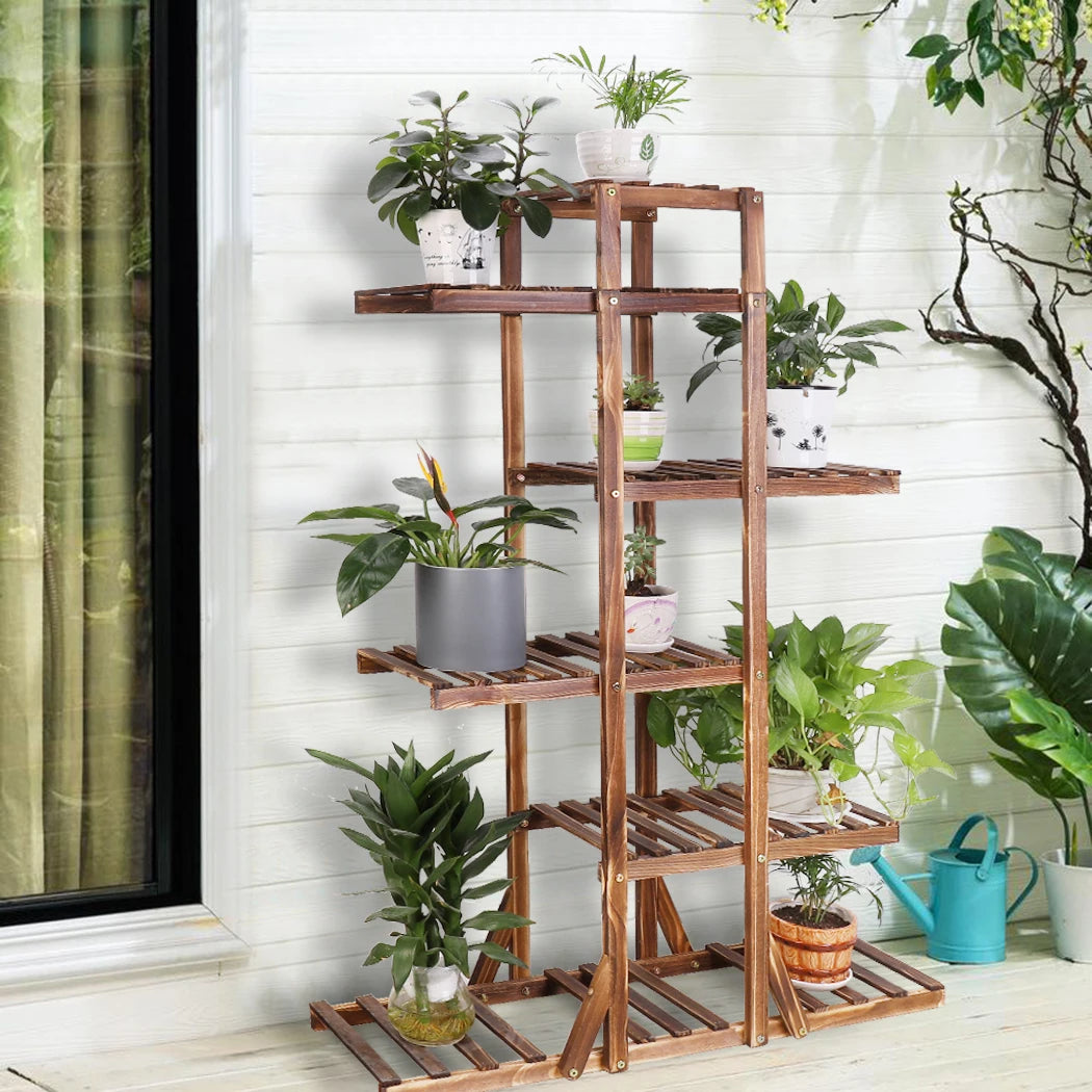 6 Tier Wooden Plant Stand Holder