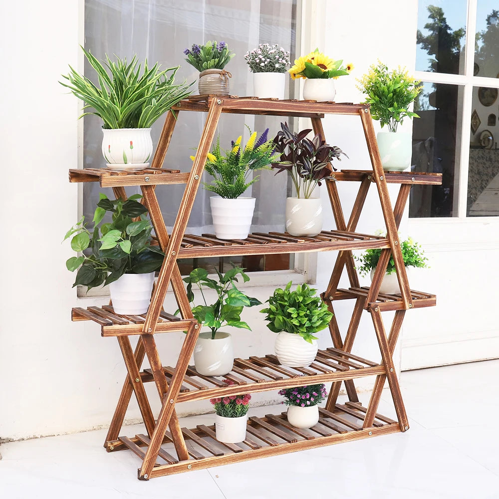 8 Tier Tall  Large Capacity Wood Plant Stand
