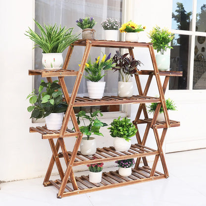 8 Tier Tall  Large Capacity Wood Plant Stand
