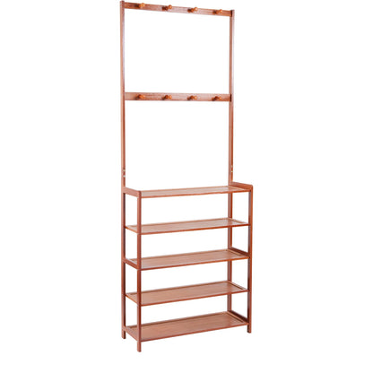 Coat Rack Shoe Bench Vintage Storage Shelf