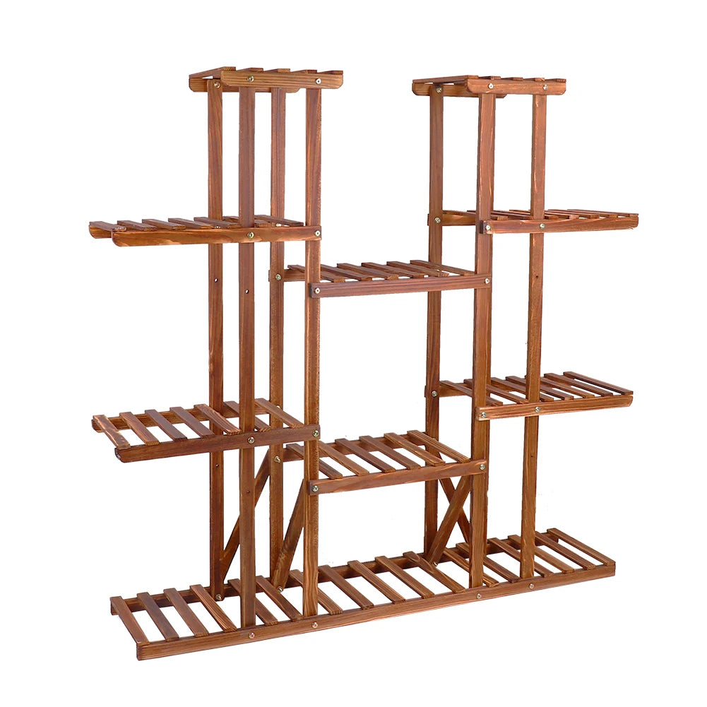 Multi-Tier Plant Stand Wood Flower Rack Holder