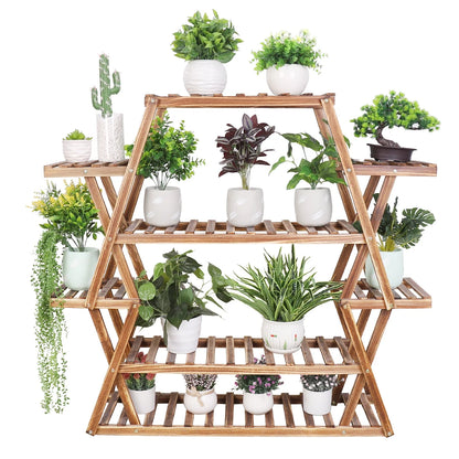 8 Tier Tall  Large Capacity Wood Plant Stand