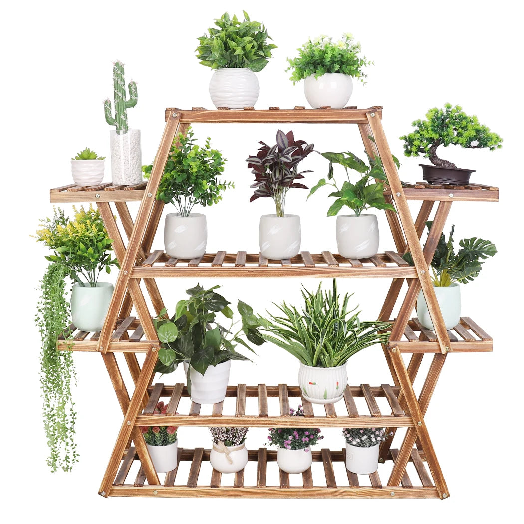 8 Tier Tall  Large Capacity Wood Plant Stand