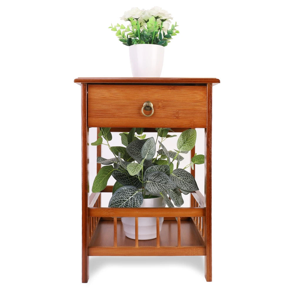 Bamboo Bedside Table with Drawer