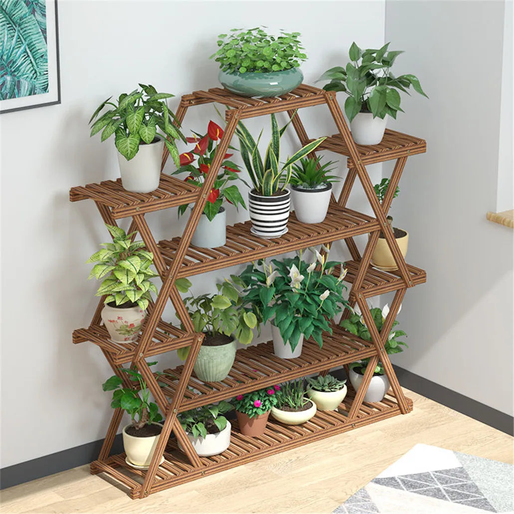 8 Tier Tall  Large Capacity Wood Plant Stand