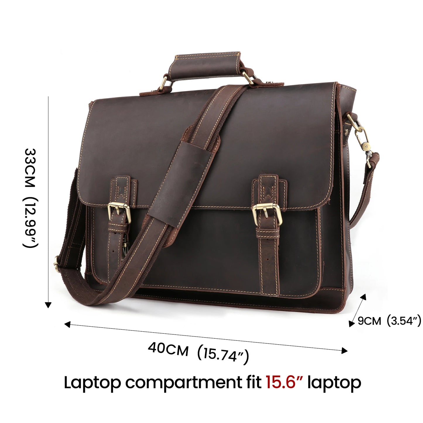 Vintage  Leather Messenger Bag  Laptop Shoulder Bag