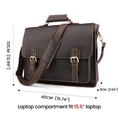 Vintage  Leather Messenger Bag  Laptop Shoulder Bag