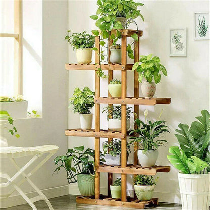6 Tier Wooden Plant Stand Holder
