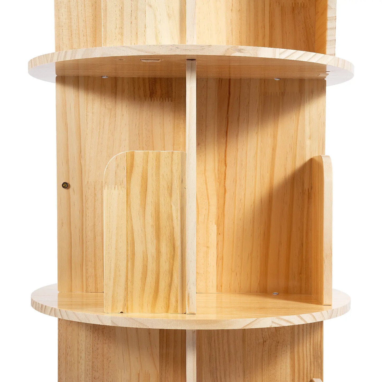6-Tier Rotating Books Toys Wood Storage Organizer