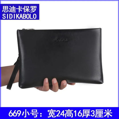 Black Faux Leather Clutch Bag
