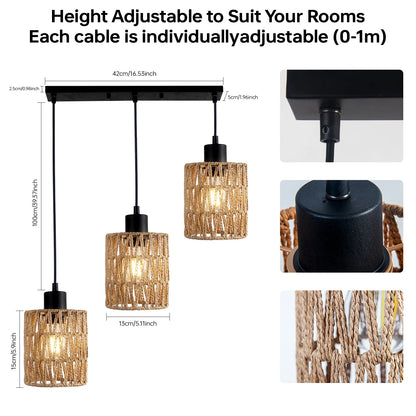 Boho Hanging Light Fixture for Kitchen Island