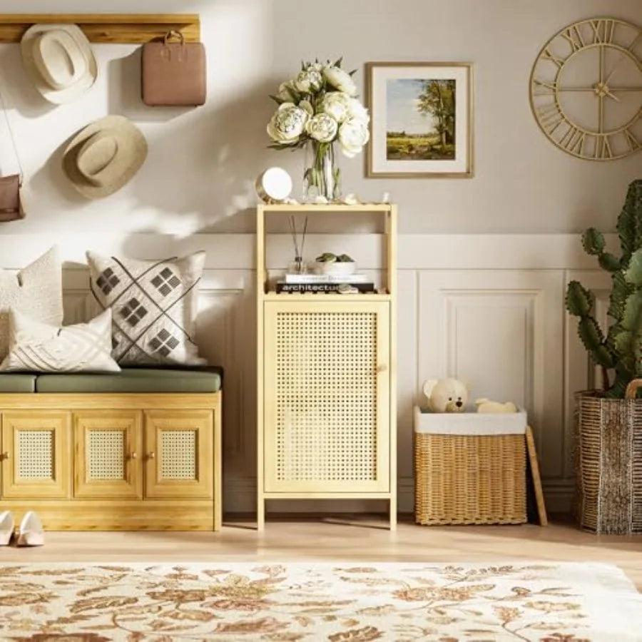 Bathroom Storage Cabinet Rattan