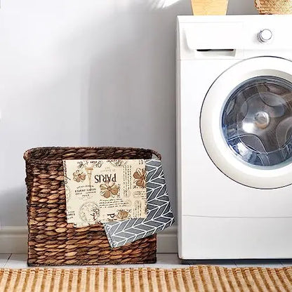 Tall Narrow Handwoven Seagrass Basket For Magazines