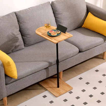 Couch Side Table 360 Swivel Bamboo Tray Table
