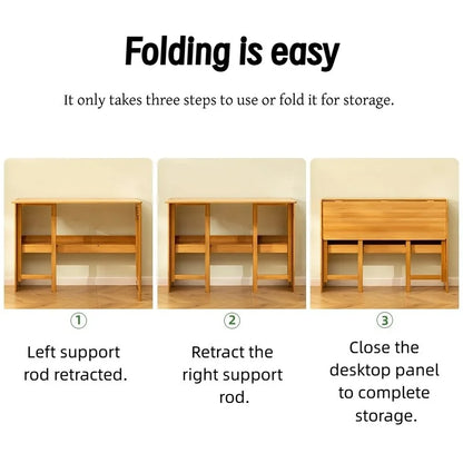 Foldable Bamboo Computer Desk for Small Spaces