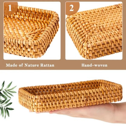 Small Basket for Entryway Rattan Tray Organizer