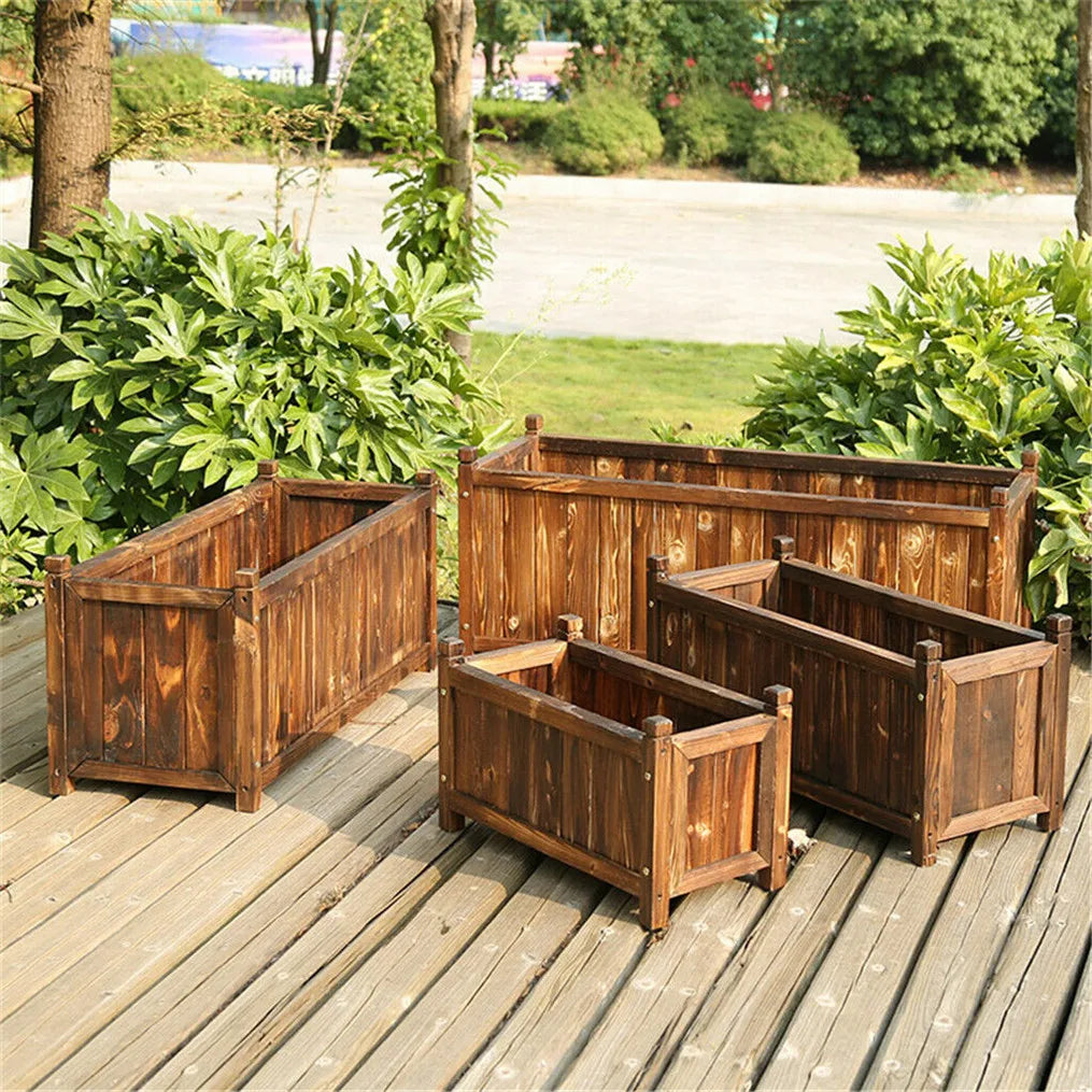Wooden Raised Flower Bed Indoor Outdoor