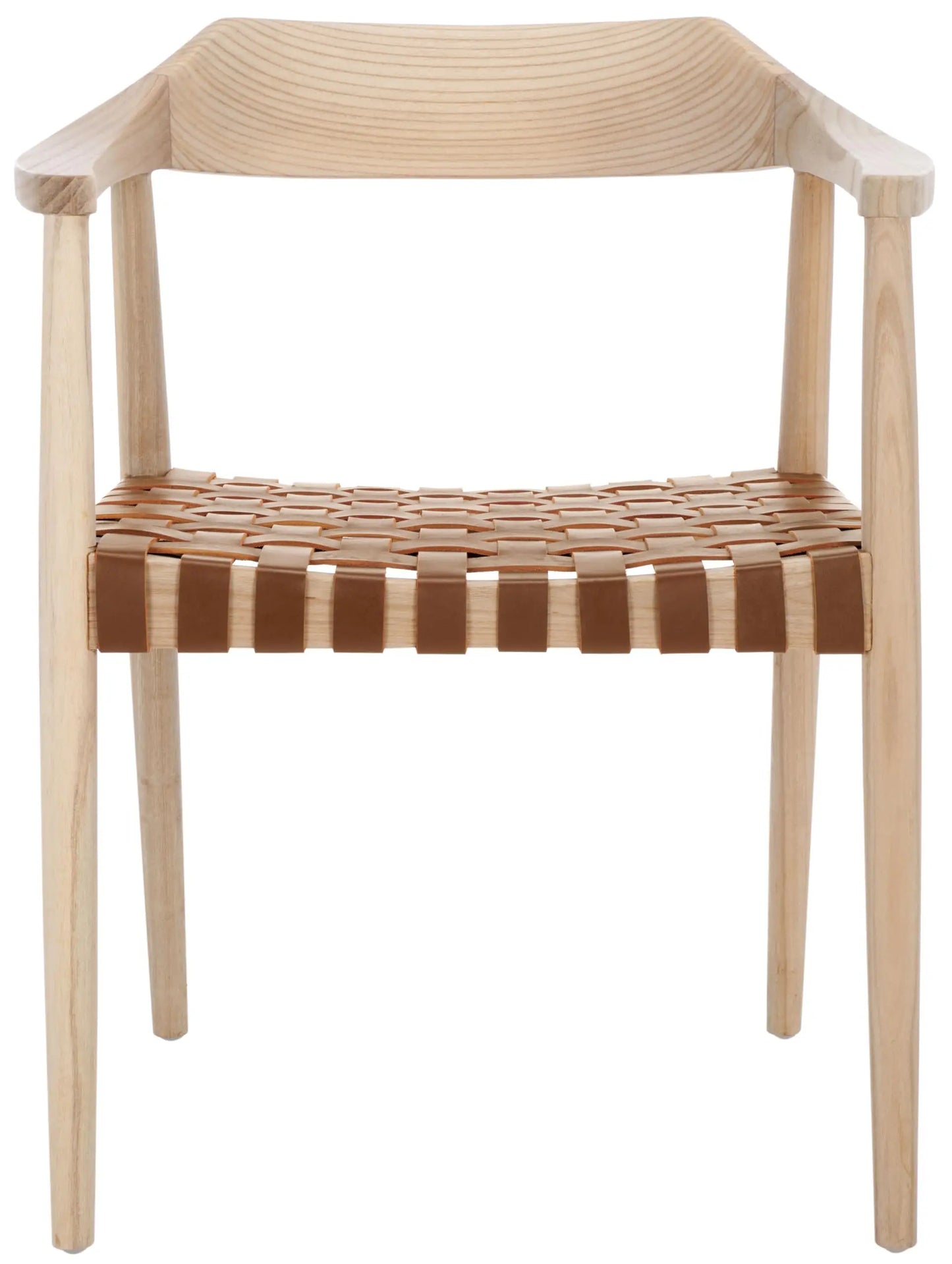 Walnut Solid Wood Armchair Leather Seat