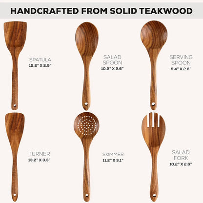 Kitchen 6 Piece Wooden Spoons for Cooking