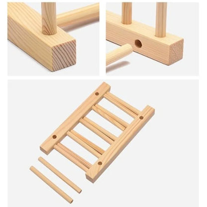 Bamboo Dish Rack Organizer for Kitchen Cabinets