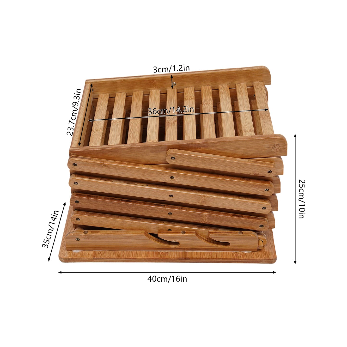 5-Tier Bamboo Floor Stand Folding Magazine Rack