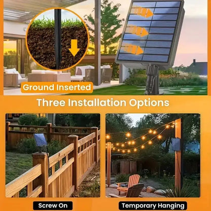 Solar Rechargeable Outdoor LED String Lights