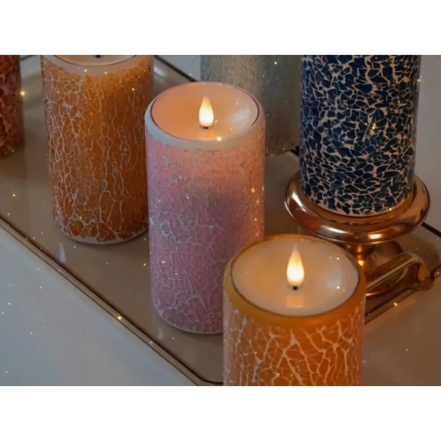 Glass Flameless  Candles Flickering with Remote Timer