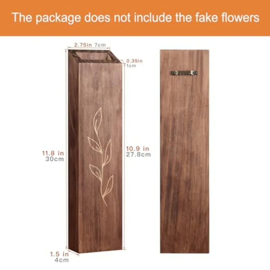 4 Pack Wood Indoor Wall Planter Pocket Vases