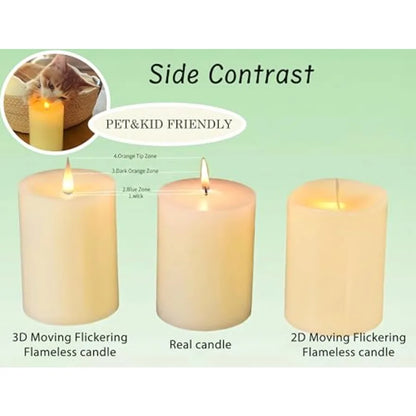 Glass Flameless  Candles Flickering with Remote Timer