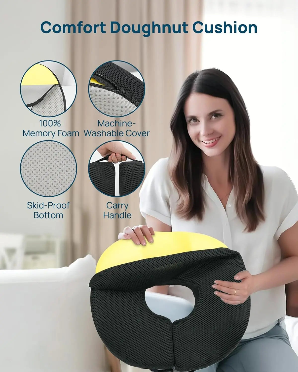 Memory Foam Pillow for Tailbone Pain Relief
