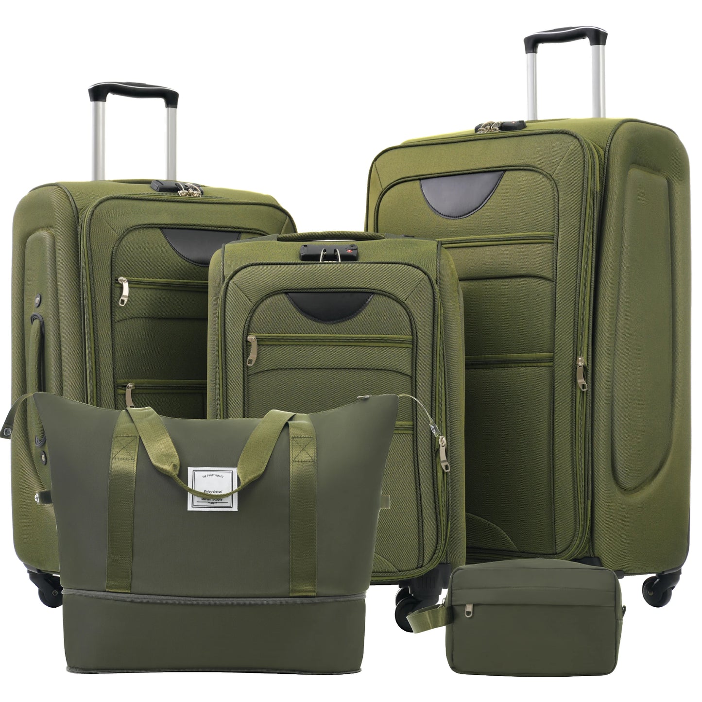 5 Piece Set Soft Expandable Travel Luggage Bag
