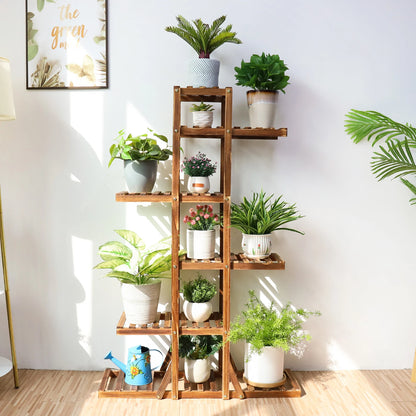 6 Tier Wooden Plant Stand Holder