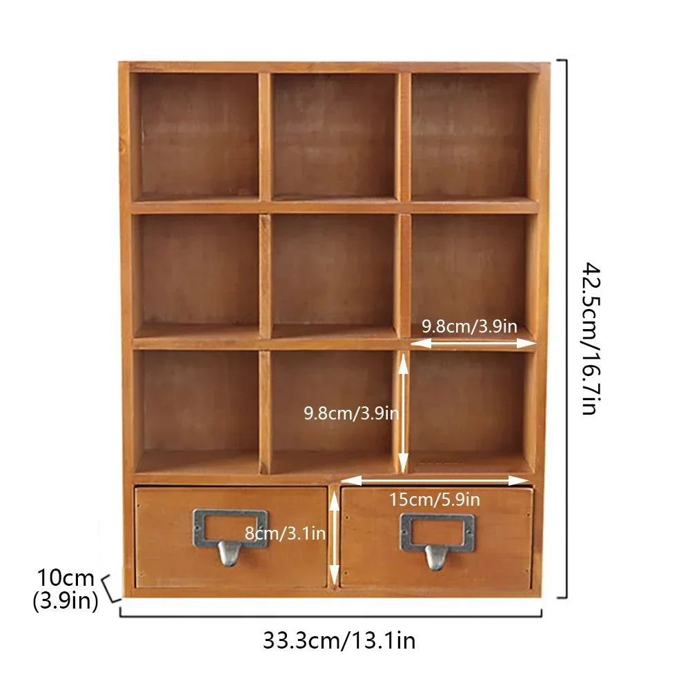 9 Cube Wooden Storage Organizer Shelf  Display