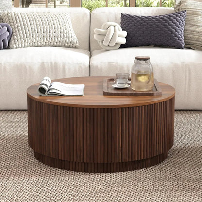 31.5" Round Coffee Table with Storage