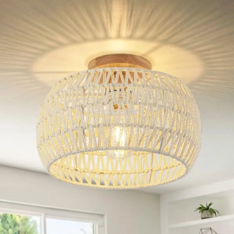 Rattan Pendant Light Fixture Ceiling Bohemian Chandelier