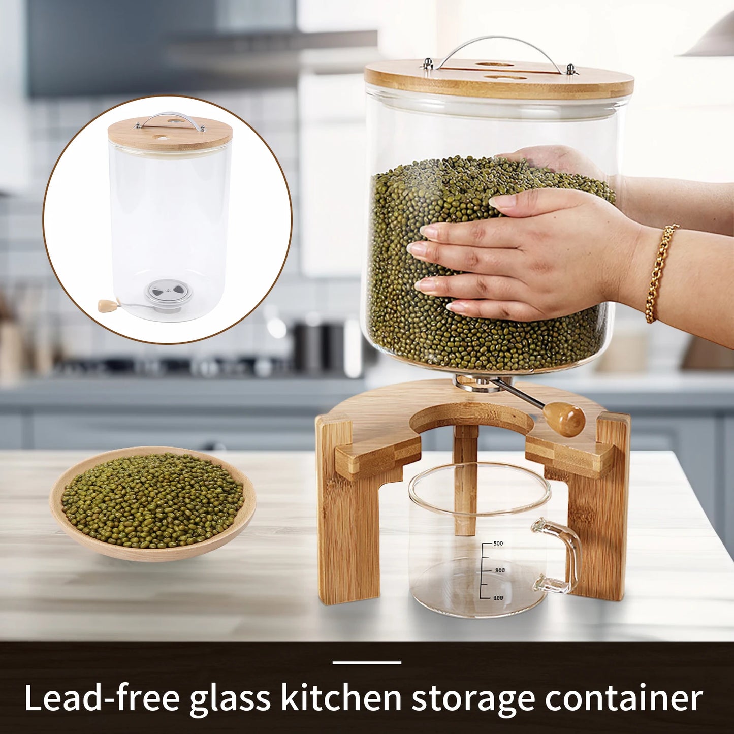 Creative Glass Food Storge For Kitchen Organization