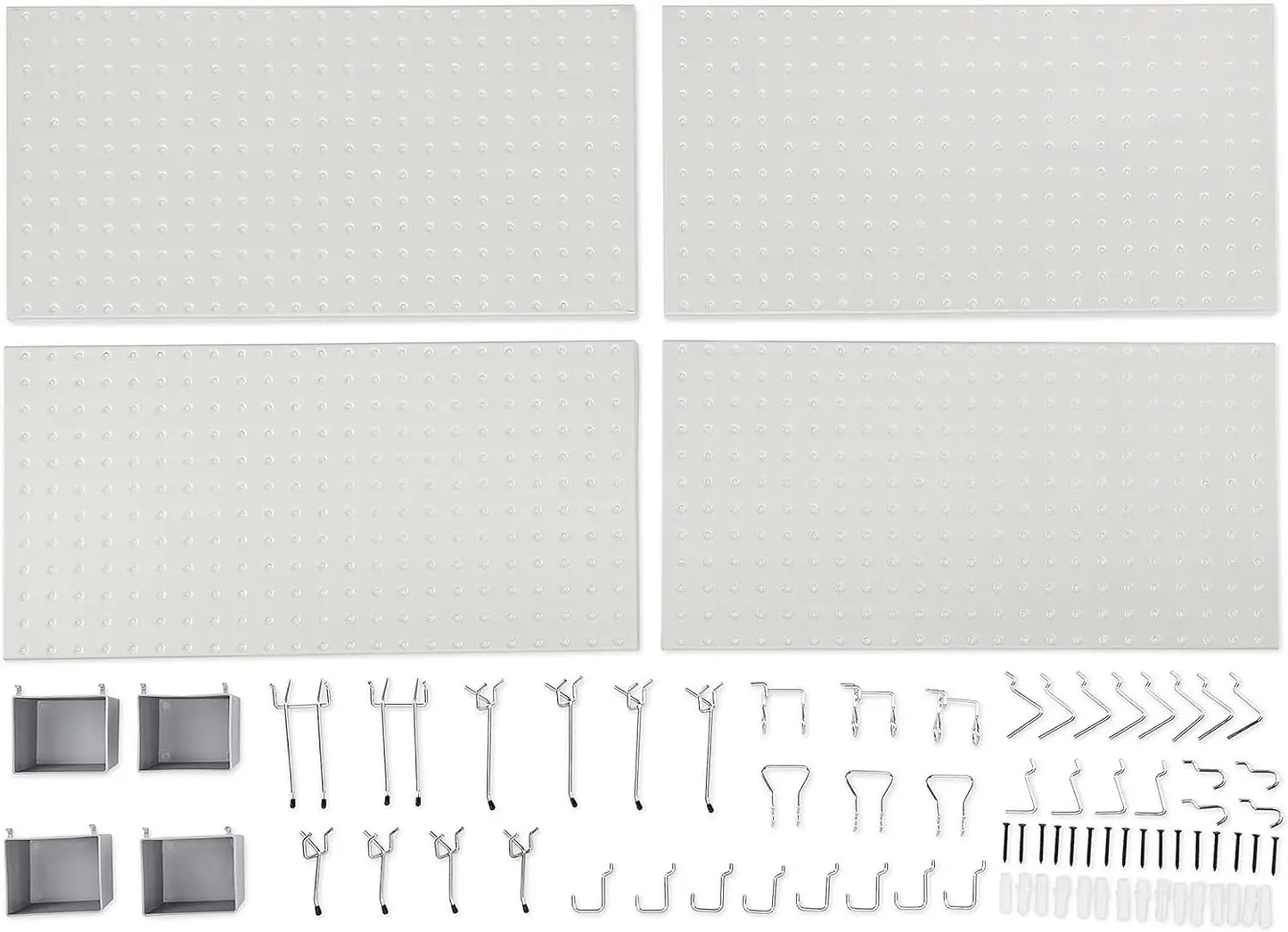 48-Piece Gray Metal Pegboard Kit