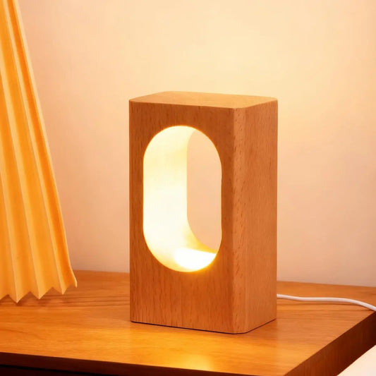Dimmable Wooden Desk Lamp Home Ambient Lighting